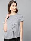 Grey Twisted Knot Regular T-Shirt