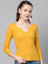 Mustard Rib V-Neck T-Shirt