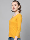 Mustard Rib V-Neck T-Shirt