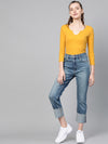 Mustard Rib V-Neck T-Shirt