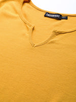 Mustard Rib V-Neck T-Shirt