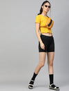 Mustard Rib Round Neck Crop Top