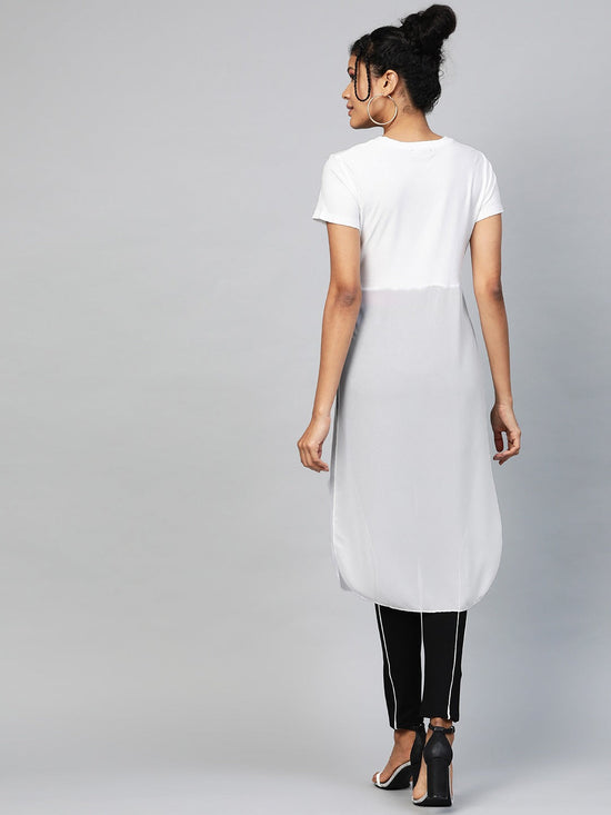 White Side Slit Longline Top