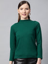 Emerald High Neck Rib Top