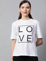 White Love-Print T-shirt