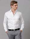 Men Slim fit Solid Formal White Shirt