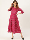 Fuchsia Bandhej Anarkali Dress