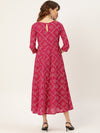 Fuchsia Bandhej Anarkali Dress