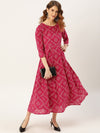 Fuchsia Bandhej Anarkali Dress