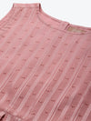 Pink Sleeveless Box Pleated Dress