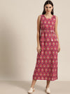 Fuchsia Floral Straight Maxi