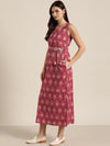 Fuchsia Floral Straight Maxi