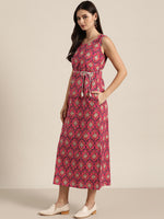 Fuchsia Floral Straight Maxi