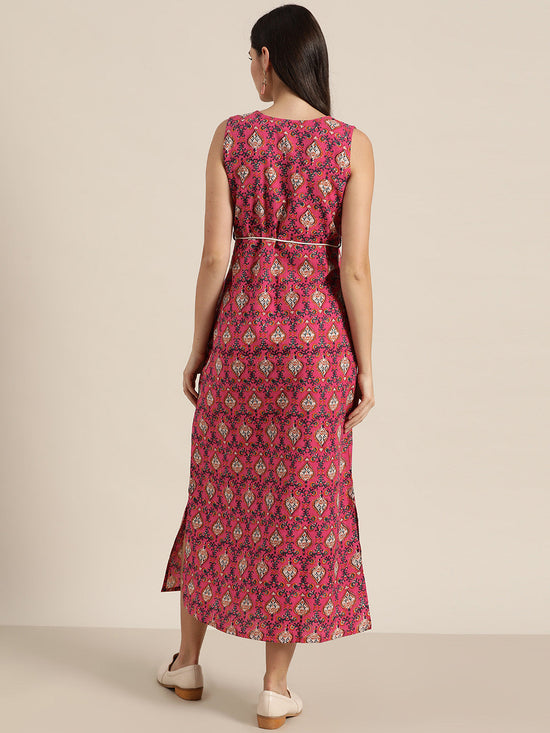 Fuchsia Floral Straight Maxi