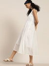 White Gota Patti Sleeveless Anarkali Dress