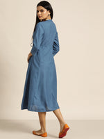 Blue Drawstring Anarkali Dress