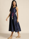 Navy Mukaish Work Anarkali Dress