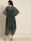 Women Teal Patola Kaftan With Slip