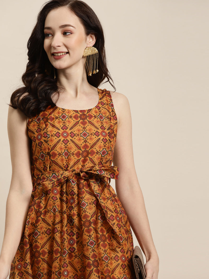 Floral print sleeveless Georgette Dress with net dupatta – The Anarkali Shop