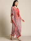 Women Pink & Blue Paisely Kaftan Dress