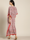 Women Pink & Blue Paisely Kaftan Dress