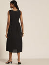 Women Black Lehariya Gota Lace Gathered Dress