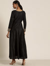 Women Black Gota Detail Anarkali Maxi Dress