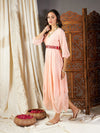 Women Pink Embroidered Belt Dhoti Dress
