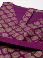 Purple Foil Print Fabric-Belt Jumpsuit