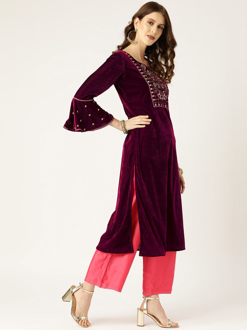 Flute sleeve outlet kurti