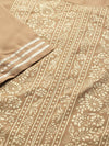 Brown Foil Print Panel Liva Kurta