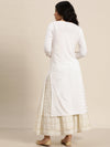 White Sleeve Embroidered Liva Kurta