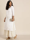 White Sleeve Embroidered Liva Kurta