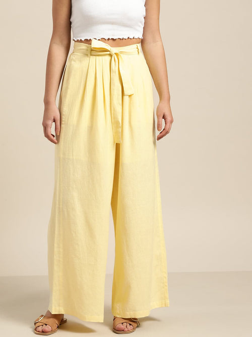 Lemon Pleated Palazzo