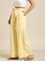 Lemon Pleated Palazzo