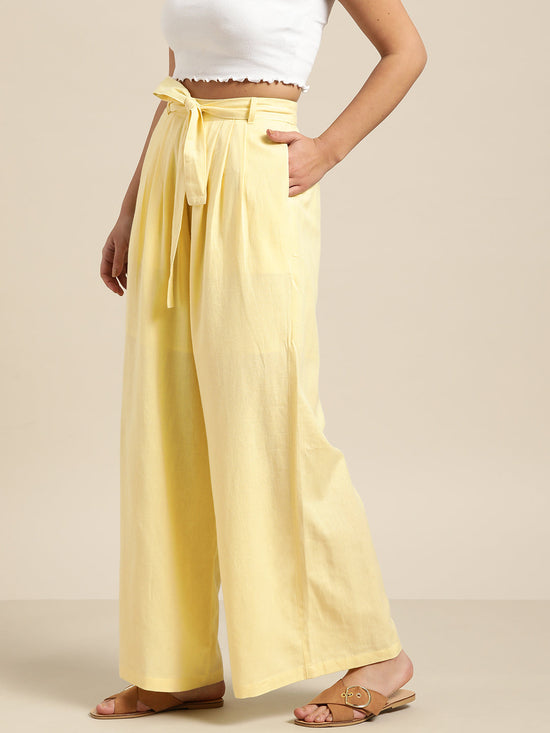 Lemon Pleated Palazzo