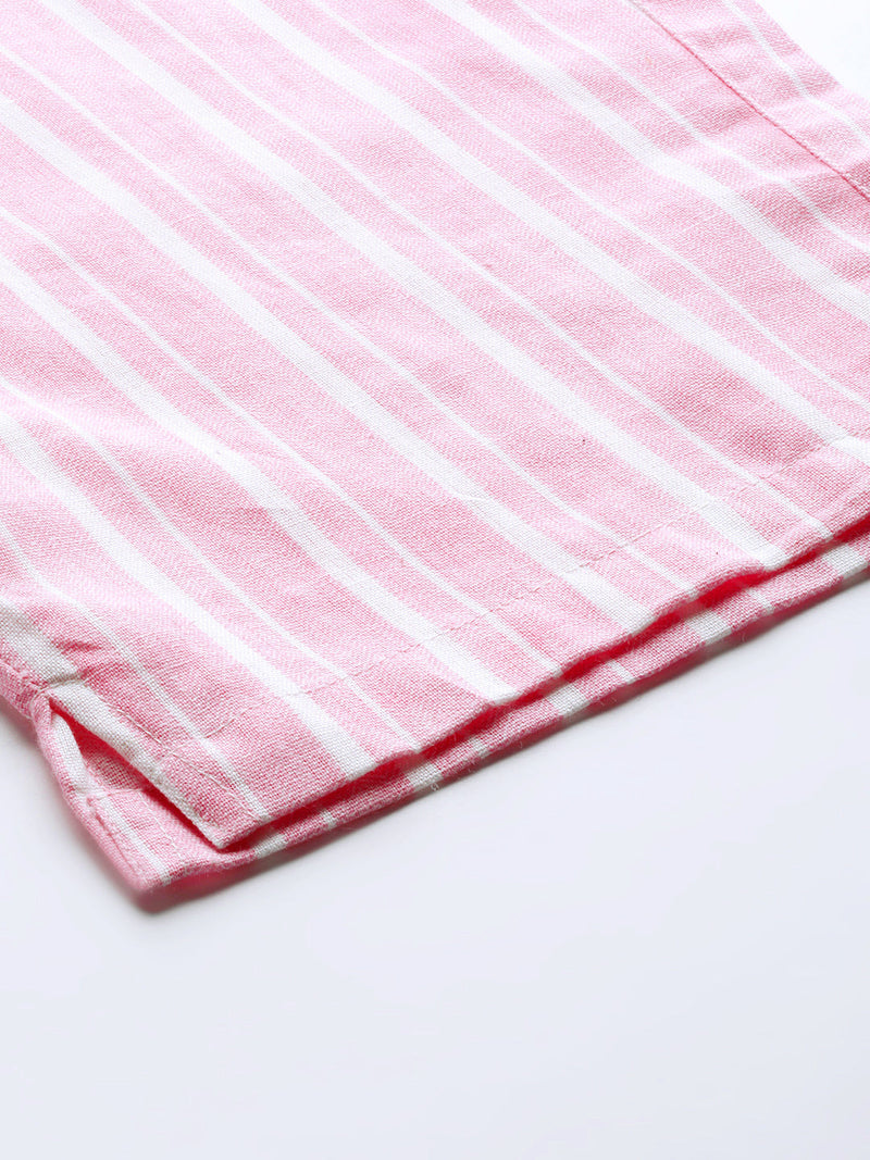 Pink Stripes Paper Bag Pants