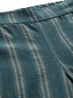 Teal Striped Tulip Pants