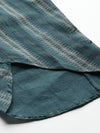 Teal Striped Tulip Pants