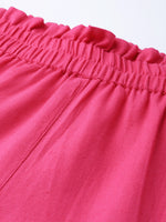 Pink PaperBag Tapered Pants