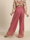 Pink Foil Print Palazzo Pants