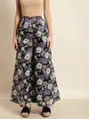 Black & Lilac Floral Kali Palazzo Pants