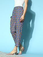 Women Navy Booti Floral Pencil Pants