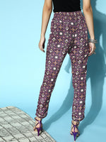 Women Purple Patola Pencil Pants