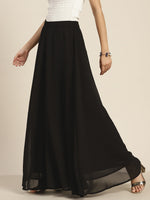 Women Black Flared Sharara Palazzo Pants