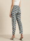 Women Grey Floral Pencil Pants