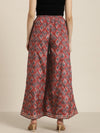 Women Maroon Floral Palazzo Pants