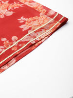 Women Red Floral A Line Pants