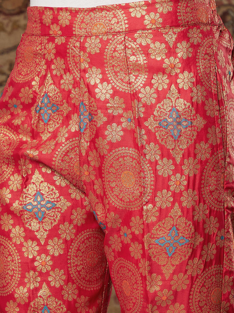 Buy Lyush Women's Golden Indian Motif Brocade Shirt With Pants Online at  Best Price | Distacart