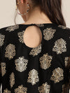 Black Foil Short Tunic With Kali Palazzo